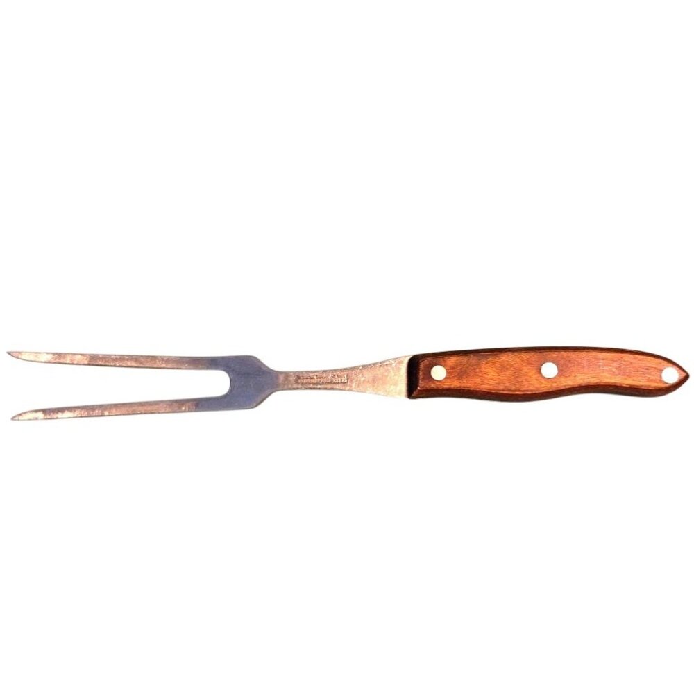 Interpur 12" Turkey Meat Carving Fork Japan Wood Thanksgiving Stainless Steel